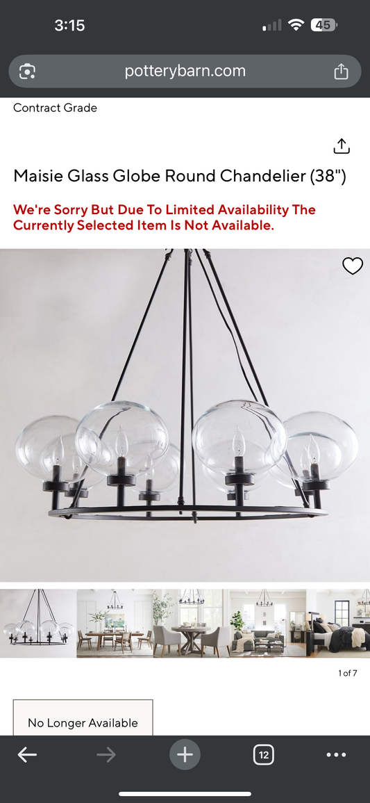 Maisie Glass Globe Round Chandelier (38") pottery barn