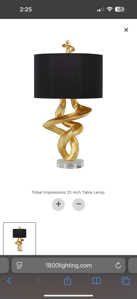 Kathy Ireland Impressions 33" High Sculpture Base Gold Leaf Table Lamp