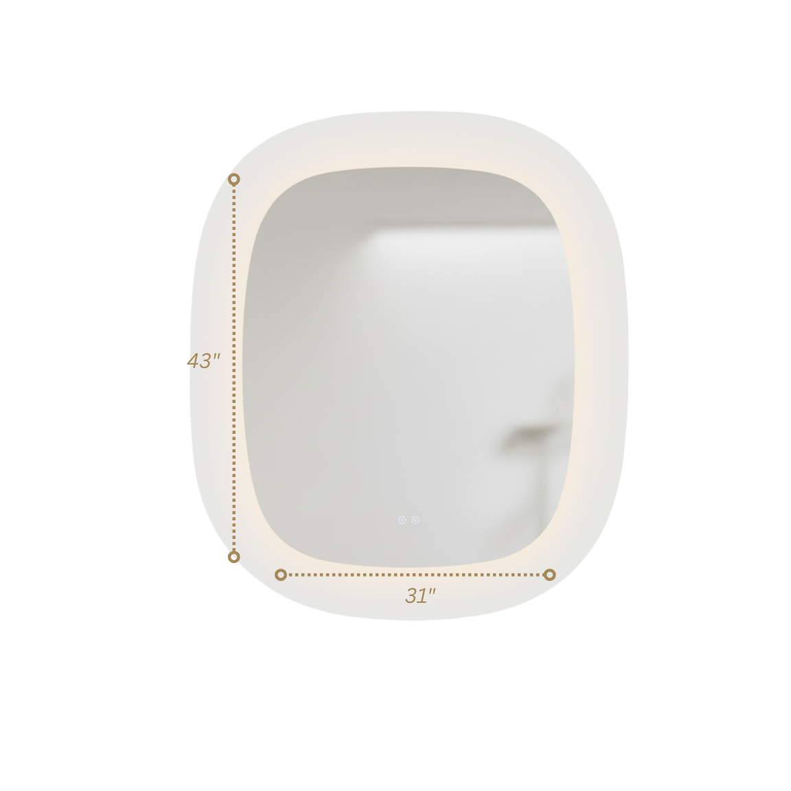 SPH Designs 43" H x 31" W Modern Aluminum Frameless Bathroom Wall Mirror with Light